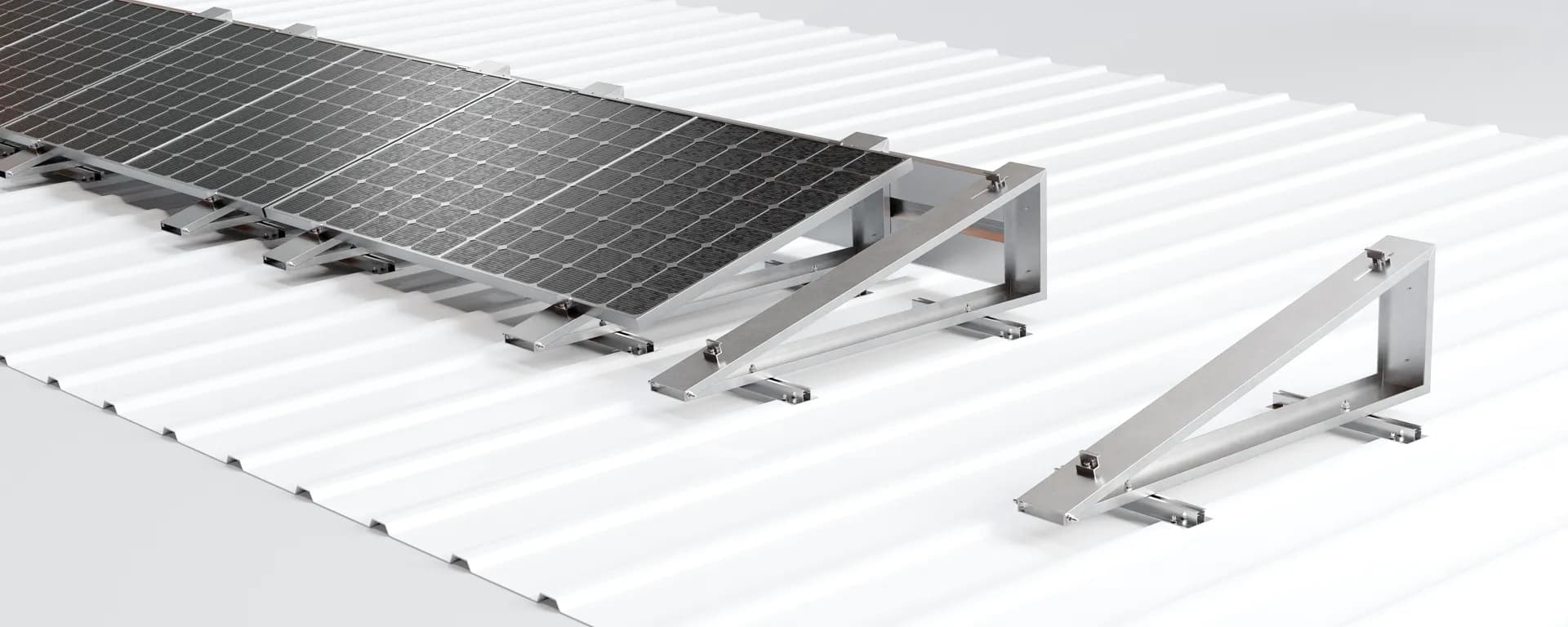Konstrukcja na mostkach AERO trójkąt magnelis szeroki blacha trapezowa moduł pow 2100mm