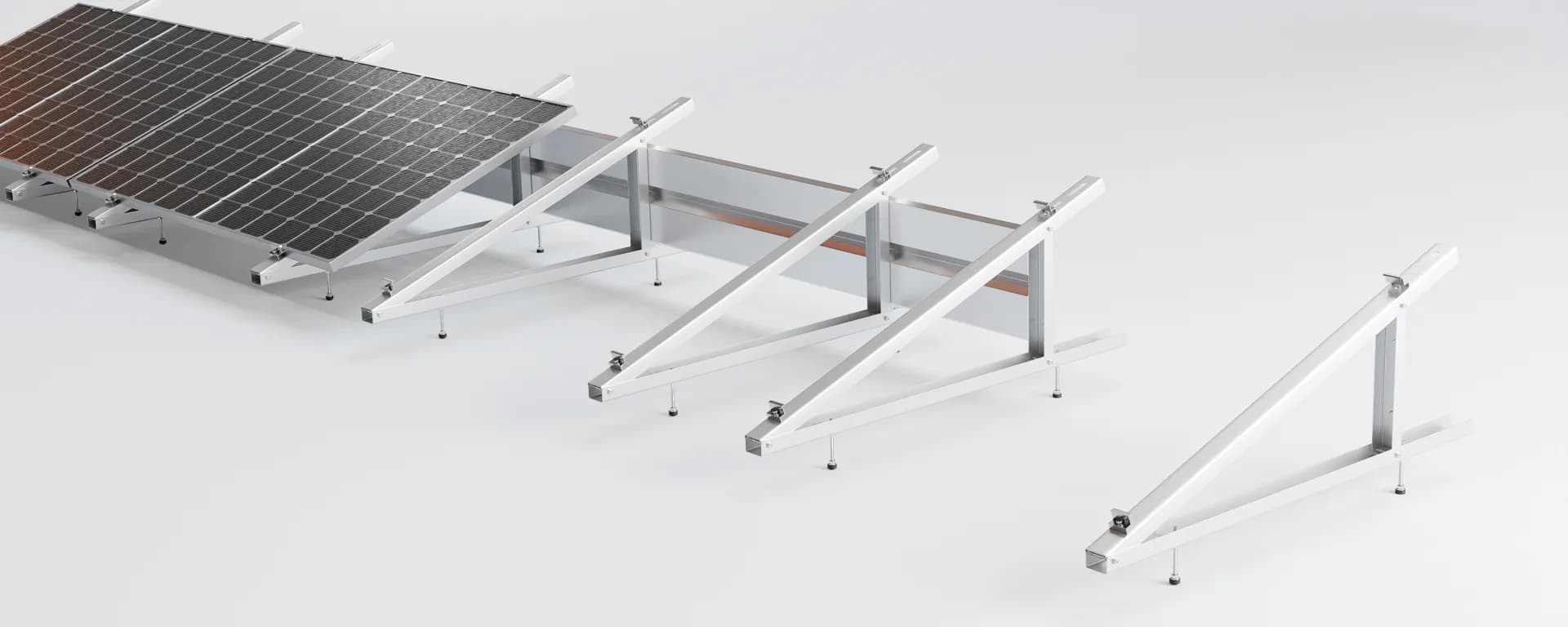 Konstrukcja na śrubach dwugwintowych trójkąt magnelis południe 15-20st moduł pow 2100mm