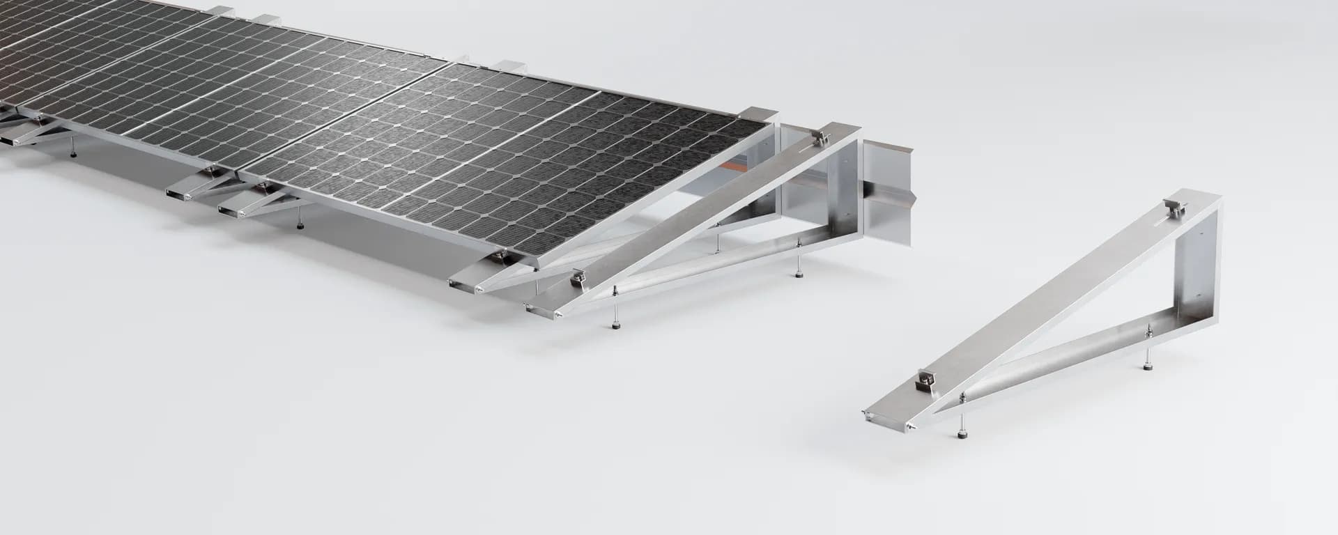 Konstrukcja na śrubach dwugwintowych trójkąt magnelis szeroki moduł pow 2100mm