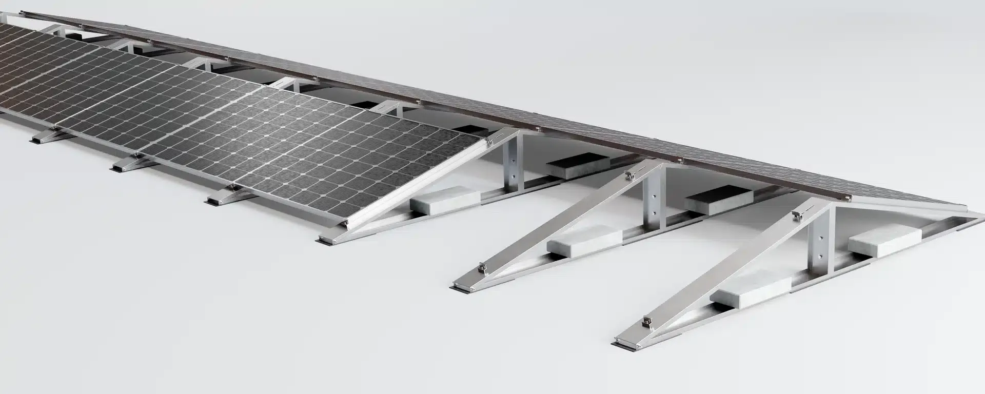 Konstrukcja balastowa trójpodporowa wsch-zach trójkąt magnelis szeroki moduł pow 2100mm