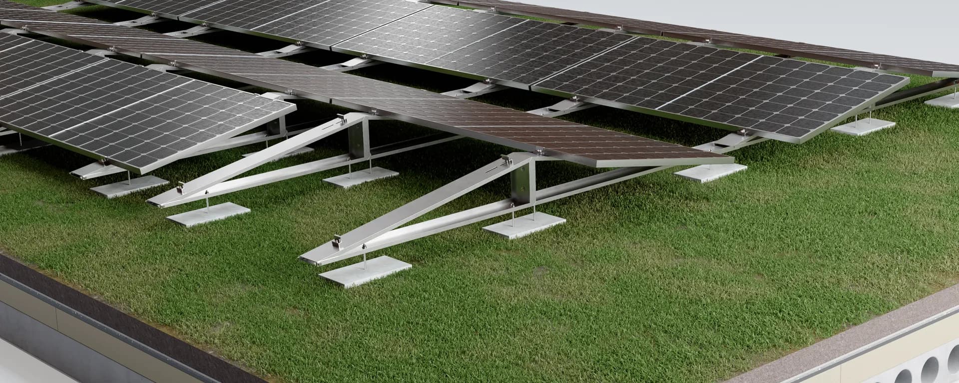 konstrukcja na śrubach trójkąt magnelis szeroki wsch.-zach., łączona, moduł pow 2100mm