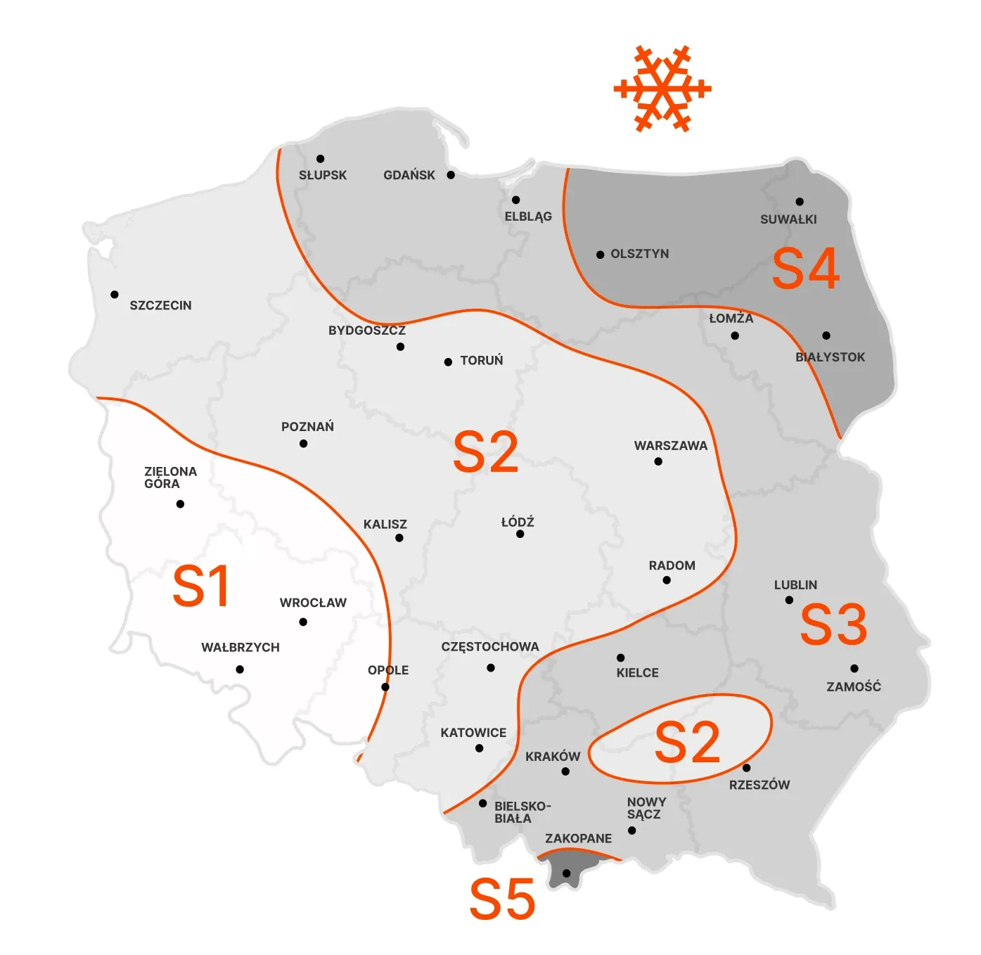 Wybór strefy śniegowej