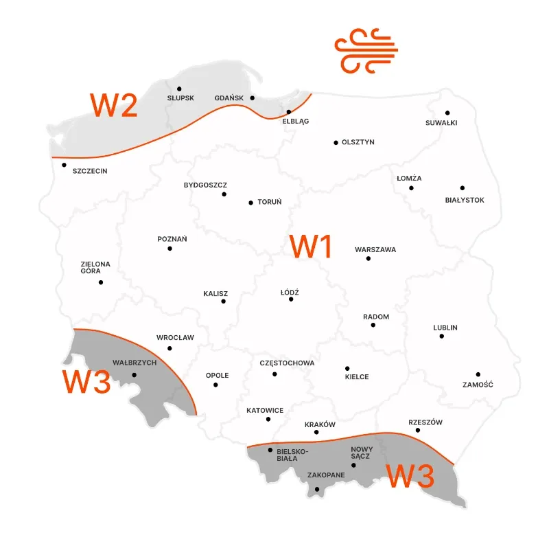 Wybór strefy wiatrowej