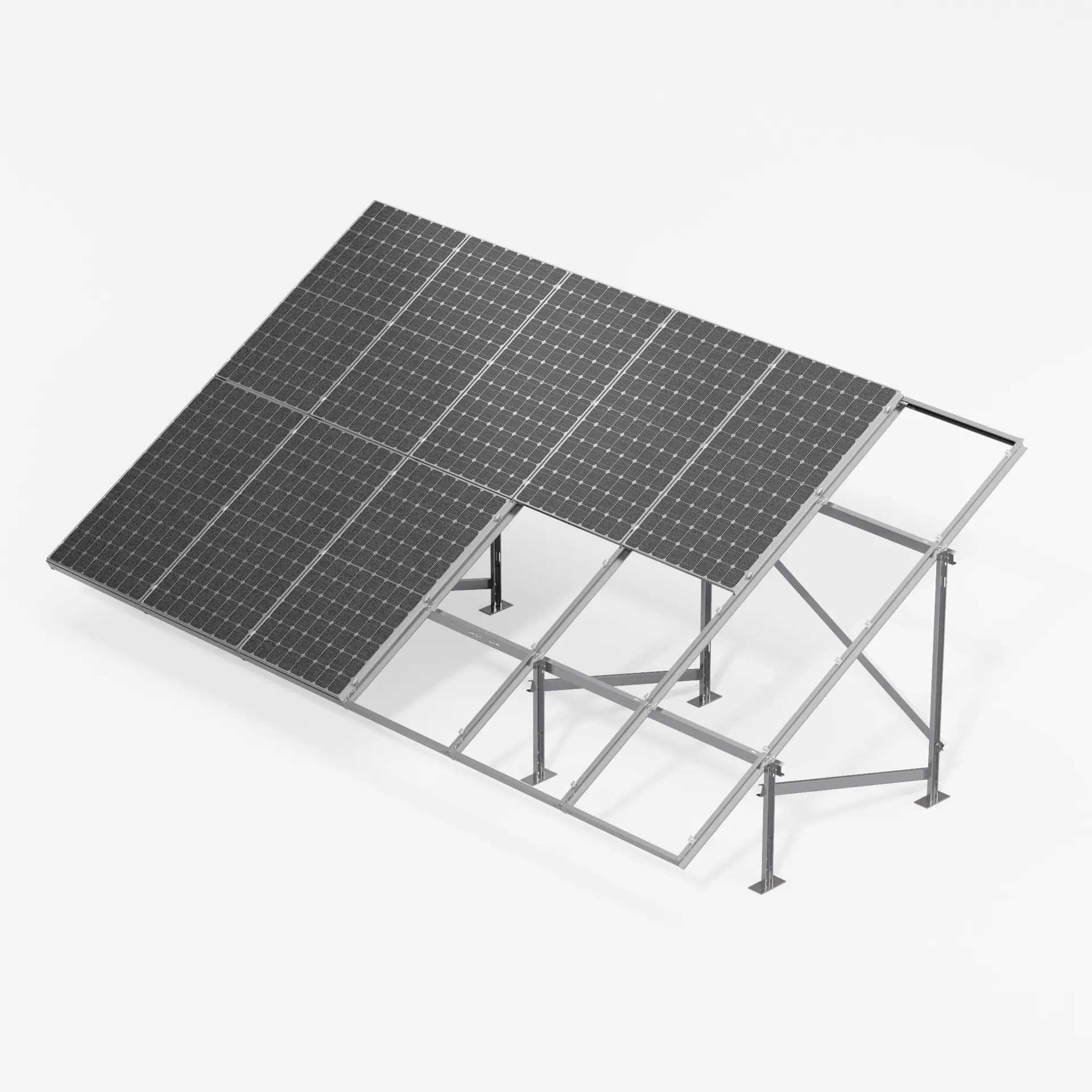 Dwupodporowe stal/magnelis 2 panele pionowo bifacial kotwiona