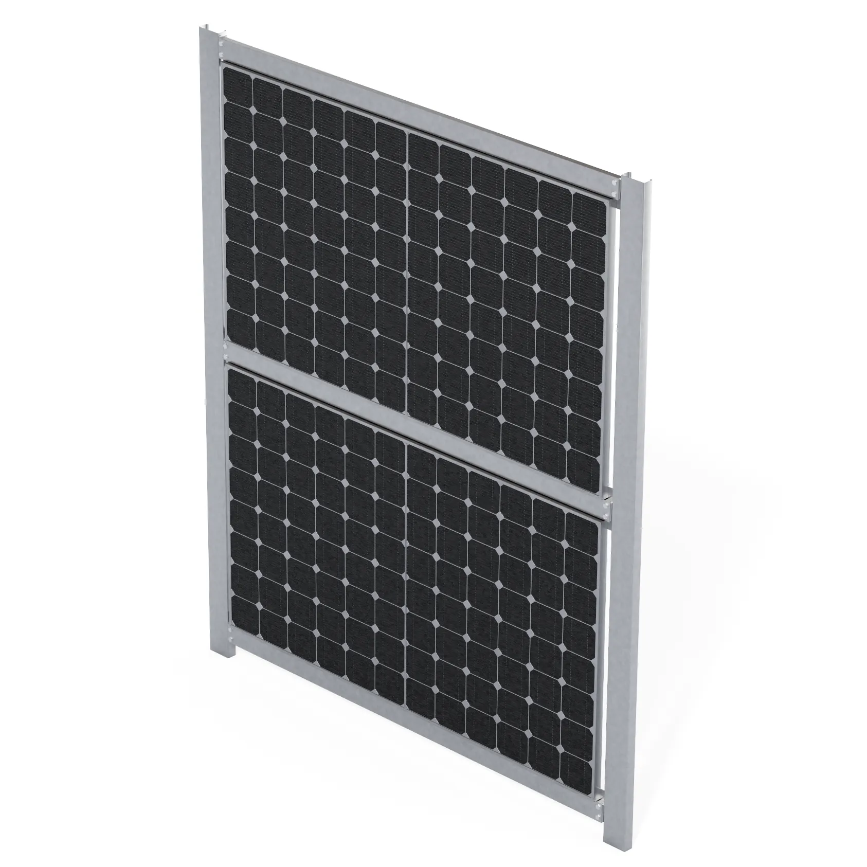 Ogrodzenie fotowoltaiczne – 2 panele poziomo – bifacial