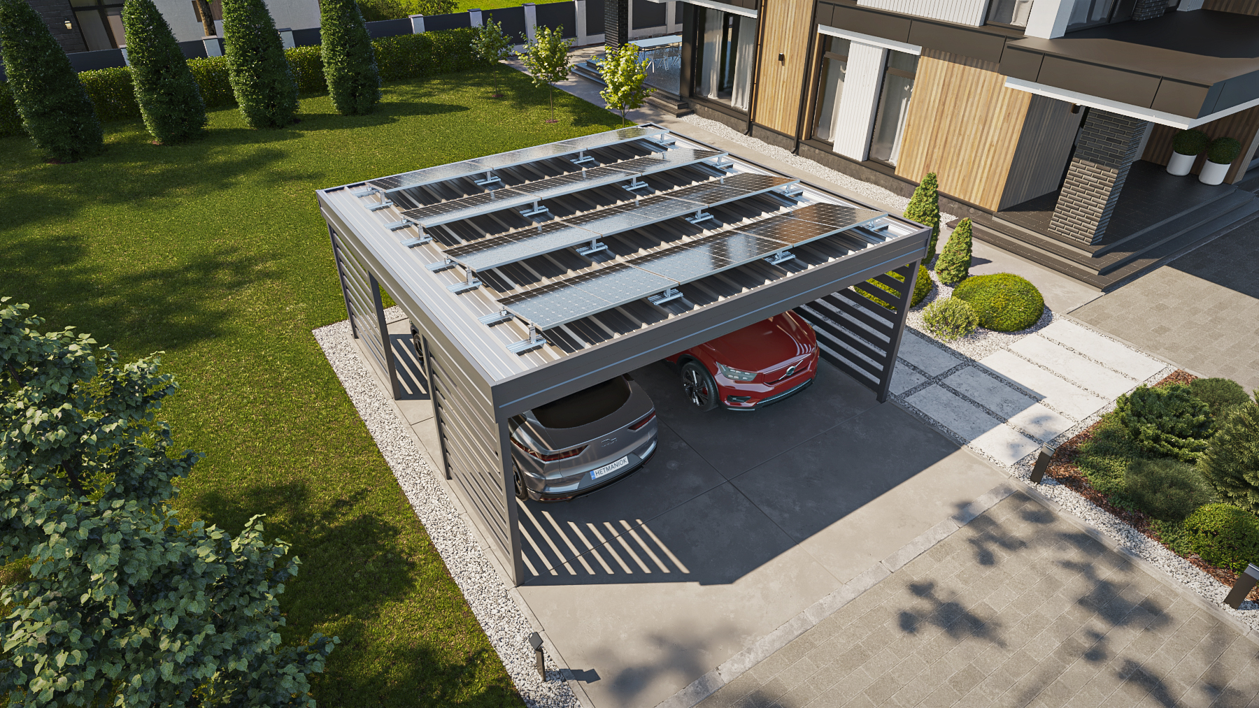 Carport z panelem fotowoltaicznym – ekologiczne i praktyczne rozwiązanie dla Twojego domu